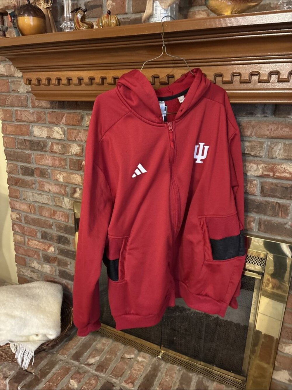 Adidas IU Hoosiers Red Fleece Jacket Size 2XL